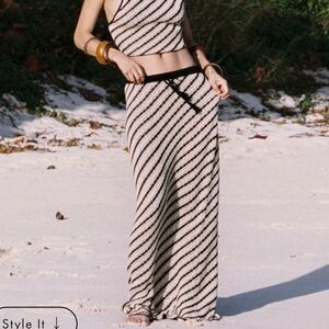 L*Space Black and Tan Knit Skirt